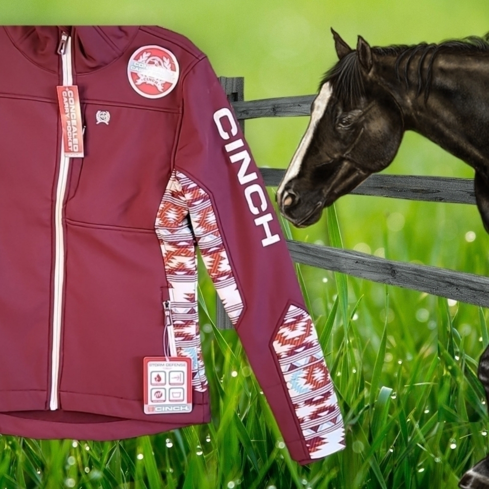 Cinch Women's Bonded Burgundy Jacket concealed carry Size XS New with tags - Picture 9 of 14